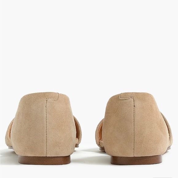 NWOB, J. Crew Factory Zoe suede d'Orsay flats F5310 Saddle 7 shoes tan brown - Picture 4 of 9